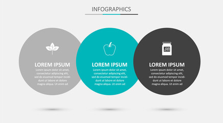 Set Apple, Leaf and Jam jar. Business infographic template. Vector