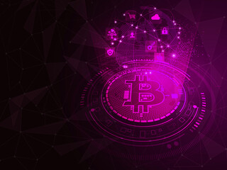 3d rendering bitcoin sign currency