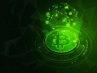 3d rendering bitcoin sign currency