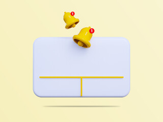 reminder bell notification 3d illustration