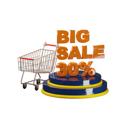summer sale podium with 3d illustration