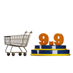 summer sale podium with 3d illustration