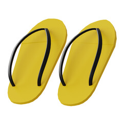 slippers 3d illustration icon with summer theme