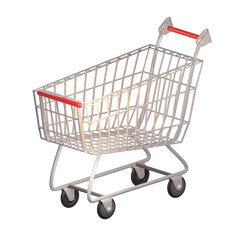 3d shopping cart illustration icon with summer theme