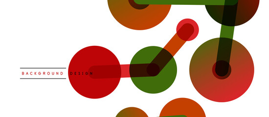 Line points connections geometric abstract background. Circles connected by lines. Trendy techno business template for wallpaper, banner, background or landing