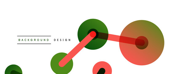 Line points connections geometric abstract background. Circles connected by lines. Trendy techno business template for wallpaper, banner, background or landing