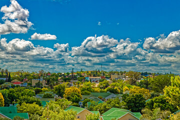 View of Oudtshoorn town suburbs in Little Karoo