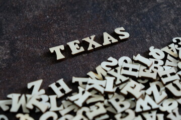 Fototapeta premium TEXAS word on wooden board