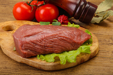 Raw beef piece for cooking