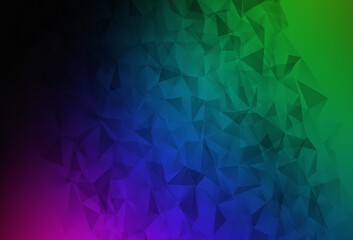 Dark Multicolor vector gradient triangles pattern.