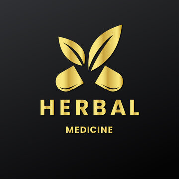 Herbal medicine with leaf logo