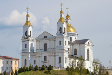 Fototapeta na wymiar Holy Dormition Cathedral on May day, Vitebsk
