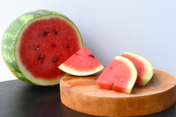 Sliced watermelon on white background 