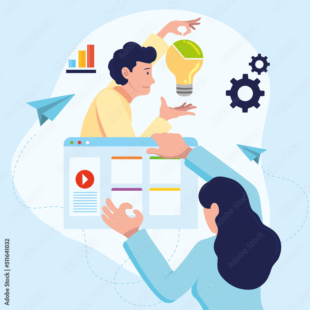 Poster developers working design