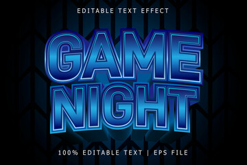 Game Night Editable Text Effect 3 Dimension Emboss Modern Style