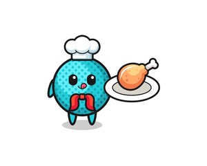 spiky ball fried chicken chef cartoon character
