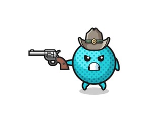 the spiky ball cowboy shooting with a gun