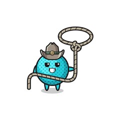 the spiky ball cowboy with lasso rope