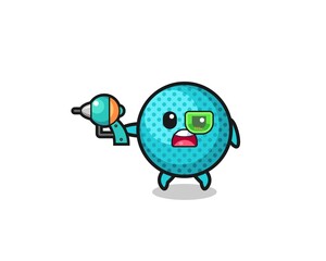 cute spiky ball holding a future gun