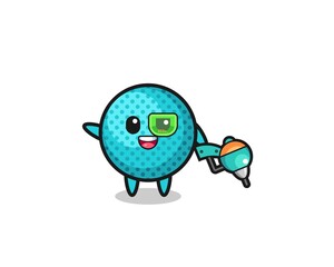 spiky ball cartoon as future warrior mascot