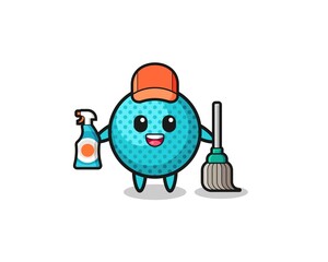 cute spiky ball character as cleaning services mascot