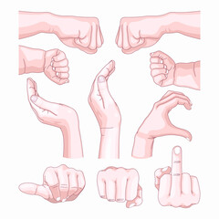 set of hand gestures
