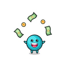 illustration of the spiky ball catching money falling from the sky