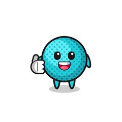 Obraz premium spiky ball mascot doing thumbs up gesture