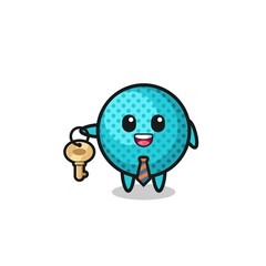 cute spiky ball as a real estate agent mascot