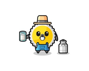 saw blade cartoon as the dairy farmer