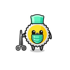 surgeon saw blade mascot character