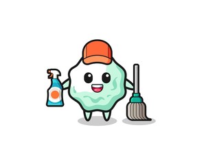 cute chewing gum character as cleaning services mascot