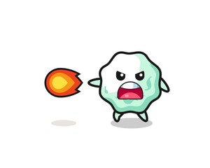 Obraz premium cute chewing gum mascot is shooting fire power