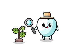 Fototapeta premium cute tooth herbalist researching a plants