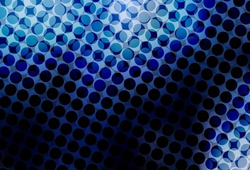 Dark BLUE vector texture with disks.