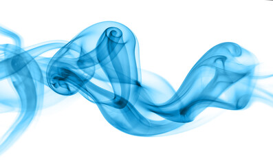 line blue smoke effect, Isolated white background	
