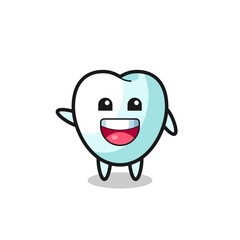 happy tooth cute mascot character