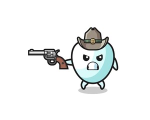 the tooth cowboy shooting with a gun