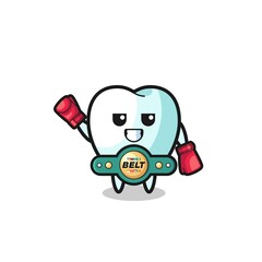 tooth boxer mascot character