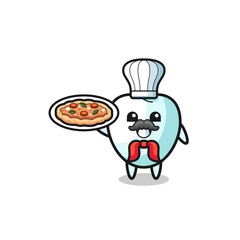 tooth character as Italian chef mascot