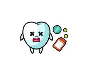 illustration of overdose tooth character