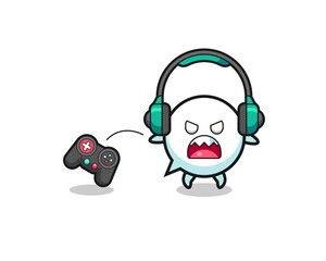 speech bubble gamer mascot is angry