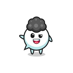 speech bubble character as the afro boy