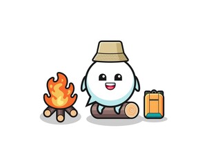 camping illustration of the speech bubble cartoon