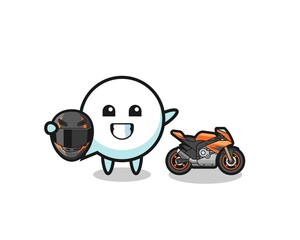 cute speech bubble cartoon as a motorcycle racer