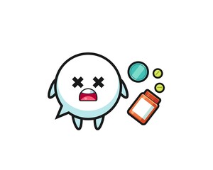 illustration of overdose speech bubble character