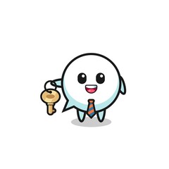 cute speech bubble as a real estate agent mascot