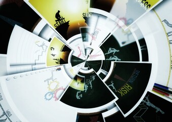 幾何学的なトンネルの3Dイラスト