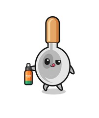 cute cooking spoon holding mosquito repellent