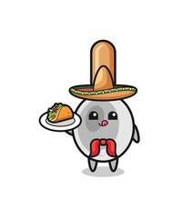 cooking spoon Mexican chef mascot holding a taco